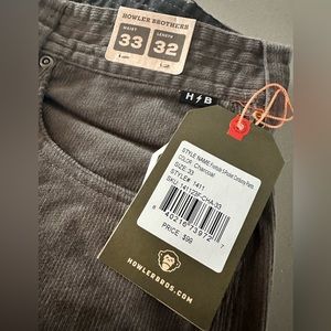 New Howler brothers frontside 5 pocket cords size 33/32